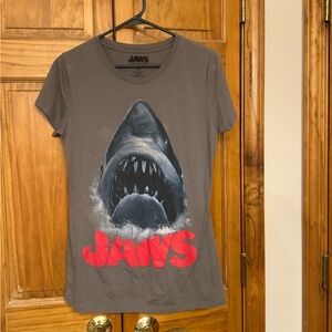 JAWS Graphic Tee - Gray with Red Logo